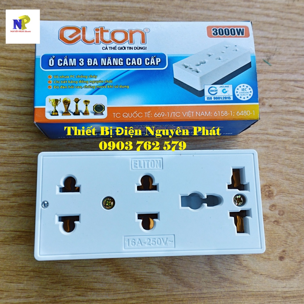 [ELITON] Ổ Cắm 3 Lổ Có Đa Năng Cao Cấp CS3000w