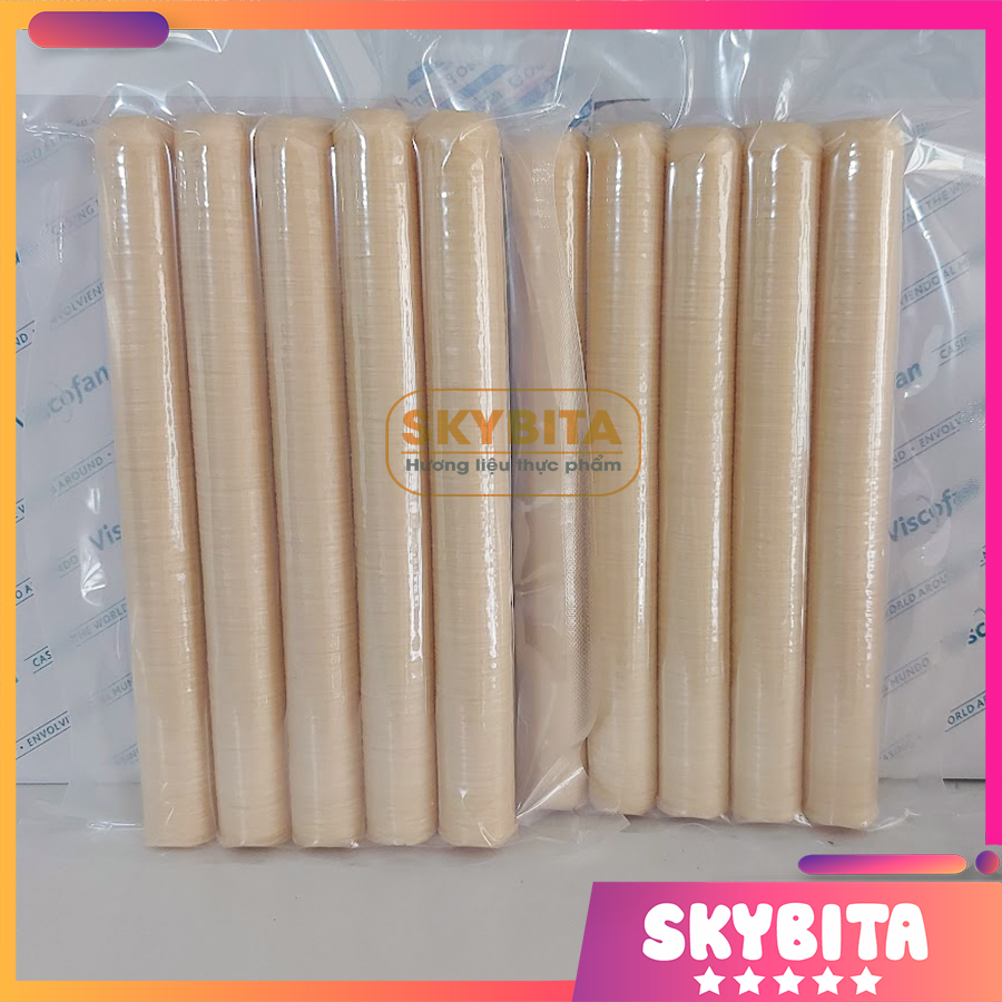 Combo 10 cuộn vỏ xúc xích collagen viscofan phi 21/23/24/25/26/27/28