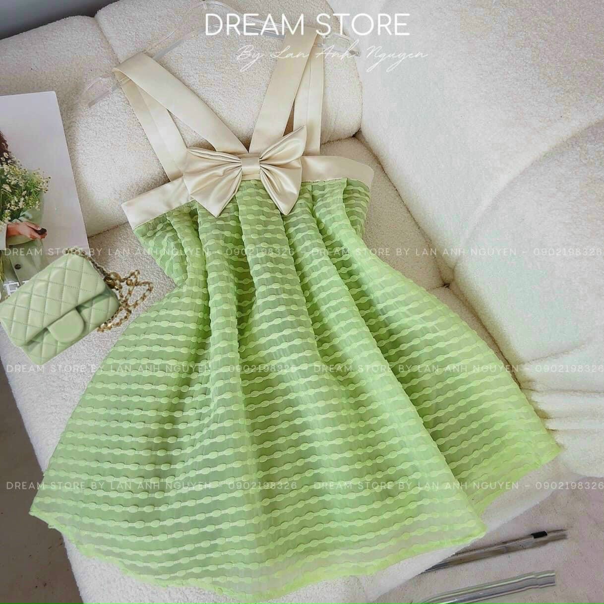 [HOÀN TIỀN MAX 18% + FREESHIP MAX 0Đ] Đầm Yếm Nơ Nữ Siêu Xinh Chất Voan Bông MAX.2000