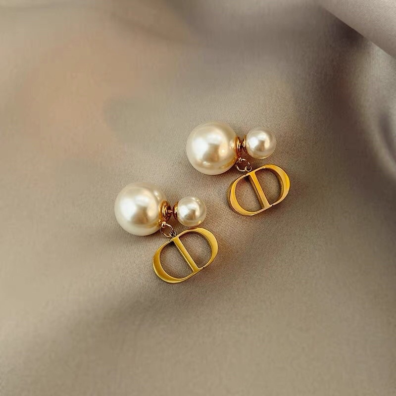 Bông tai bạc 925 mạ vàng size 10ly - Trường Thịnh Ngọc Trai