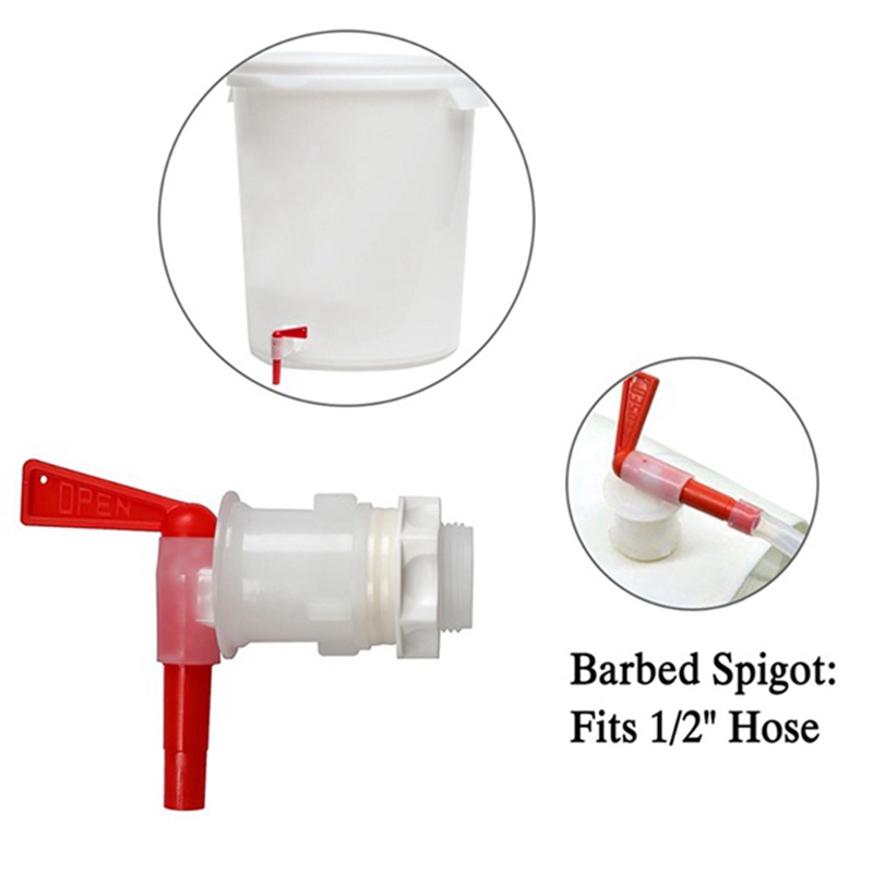 3-Pack Plastic Beer Brew Bucket Spigot Tap - For Homebrewing Wine, Soda, Or Beer