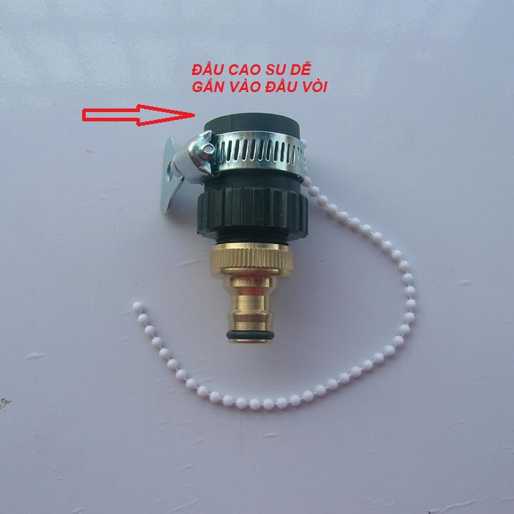 The plastic ends of the copper nipple. 16mm diameter faucet adapter with Iron Goat collar lock. Th692 thread