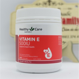 Healthy Care Vitamin E [Úc] - Hộp 200 Viên 500Iu- Viên Uống Đẹp Da, Hỗ Trợ Sức Khỏe Tim Mạch thumbnail