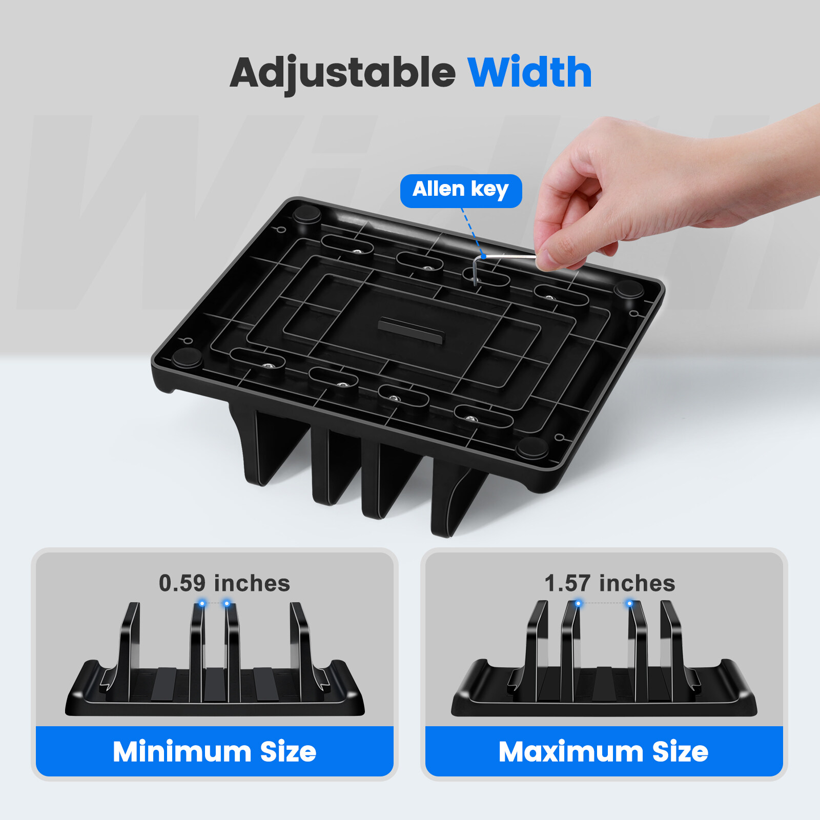 Vertical Laptop Stand Holder Adjustable Desktop ABS for Notebook,for Dock 3-in-1 Space-Saving,up to 17.3 inch