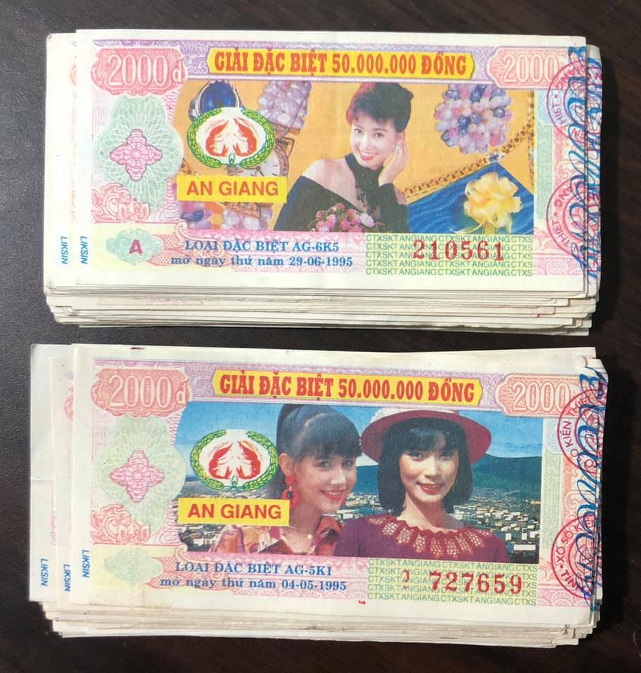 Tờ vé số 199x tỉnh An Giang sưu tầm