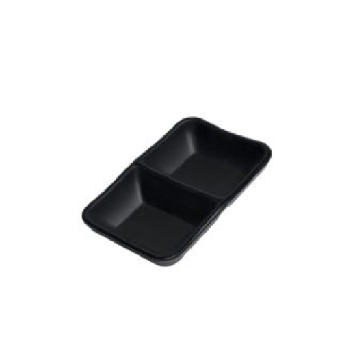 Khay Nước Chấm 2 Ngăn Nhựa Melamine Màu Đen  – C108N