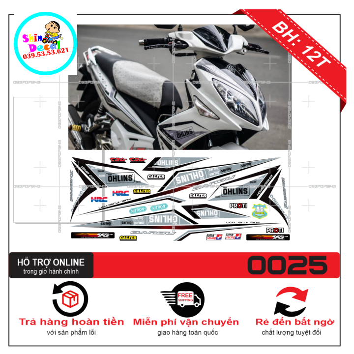 Tem xe nouvo 4 nv lx dán xe trắng