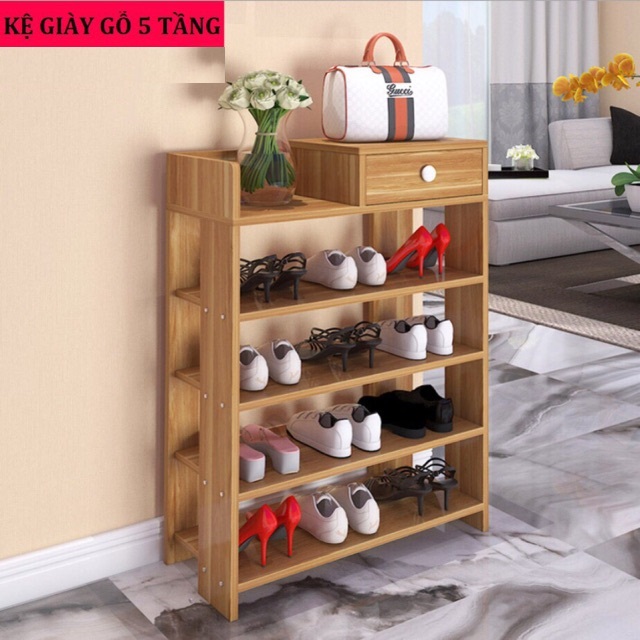 Kệ giày dép gỗ 5 tầng hàng VNXK