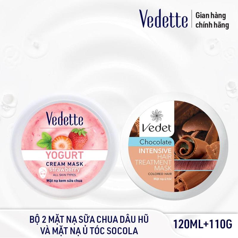 Bộ Mặt Nạ Chăm Sóc Da Và Tóc Toàn Diện VEDETTE - SC DÂU 120ml VÀ Ủ TÓC SOCOLA NÂU 110g - TPMX016 giá rẻ