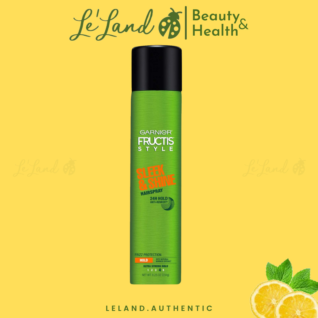 Garnier Fructis Style Sleek and Shine Hairspray xịt cách nhiệt & giữ bóng tóc, giữ nếp tóc đẹp trong lượng 234g