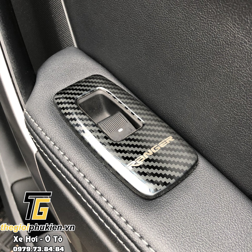 Ốp nội thất vân Carbon cho Ford Ranger Cao cấp