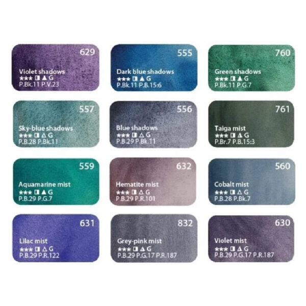 Màu nước tách lớp white nights 12 màu