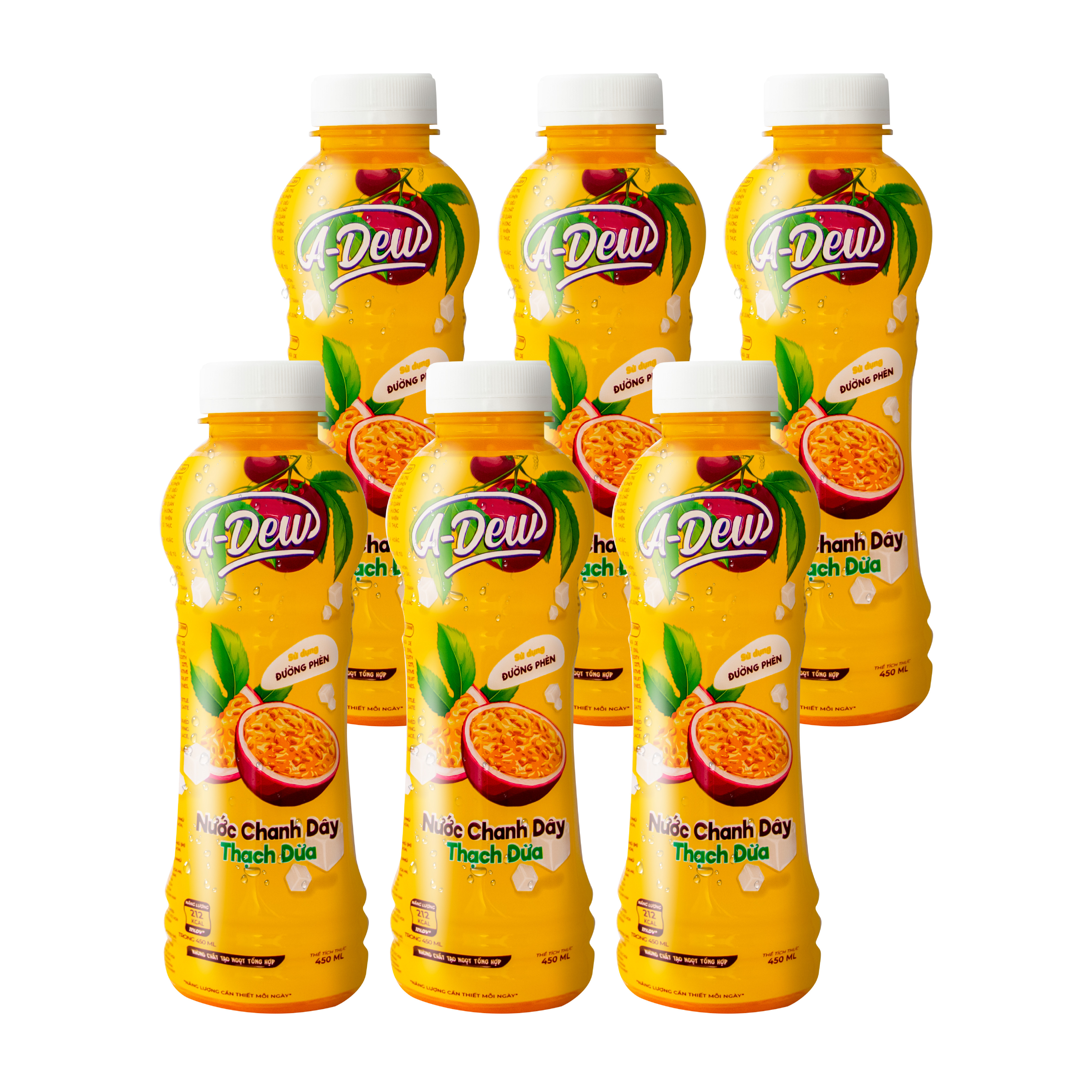 Nước Chanh Dây Thạch Dừa A-Dew 450ml (Thùng 24 chai)