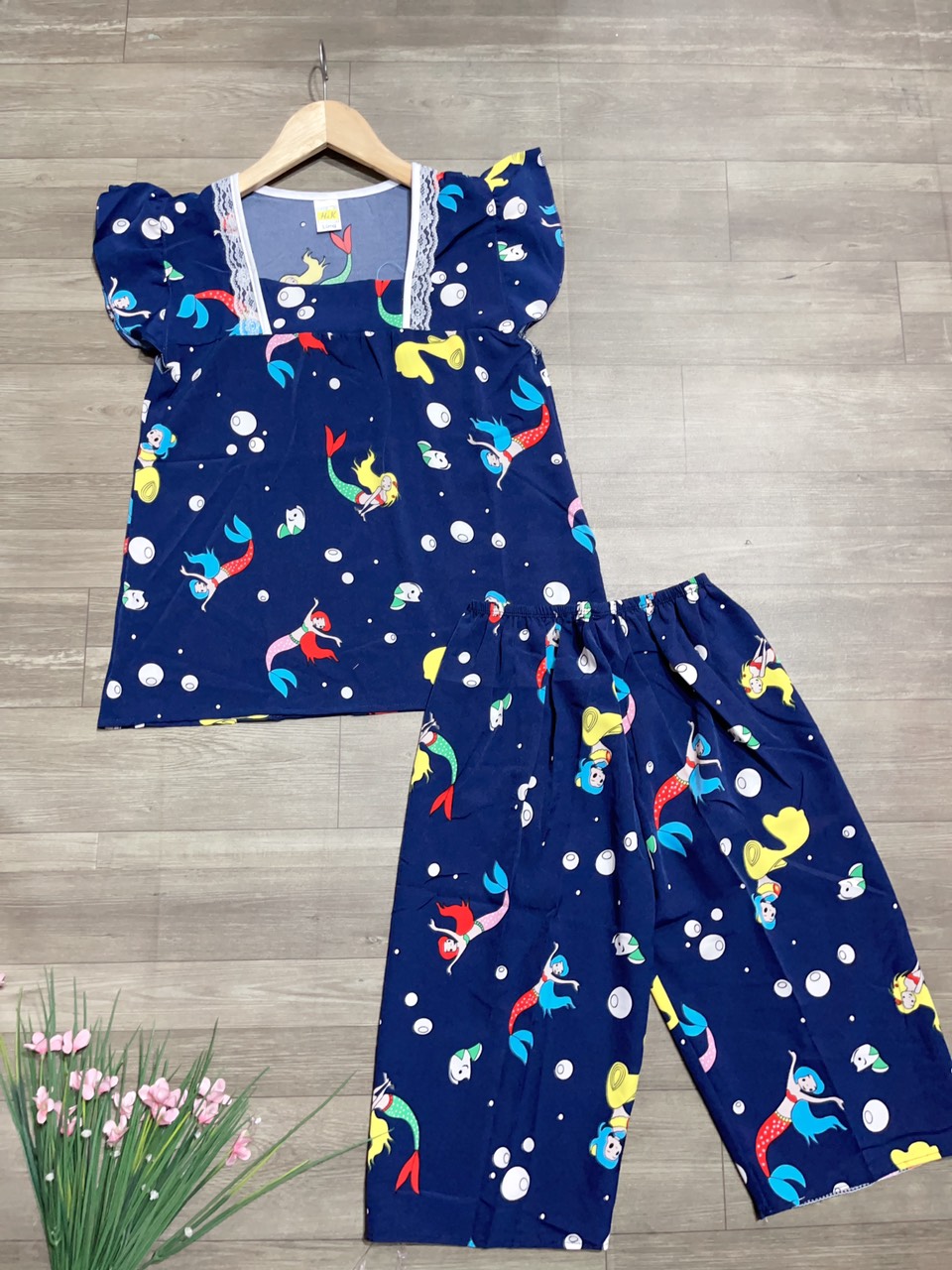 [Freeship toàn quốc]Set bộ lửng hoạt hình dễ thương vải lụa hàn mềm mịn đáng yêu dưới 53kg