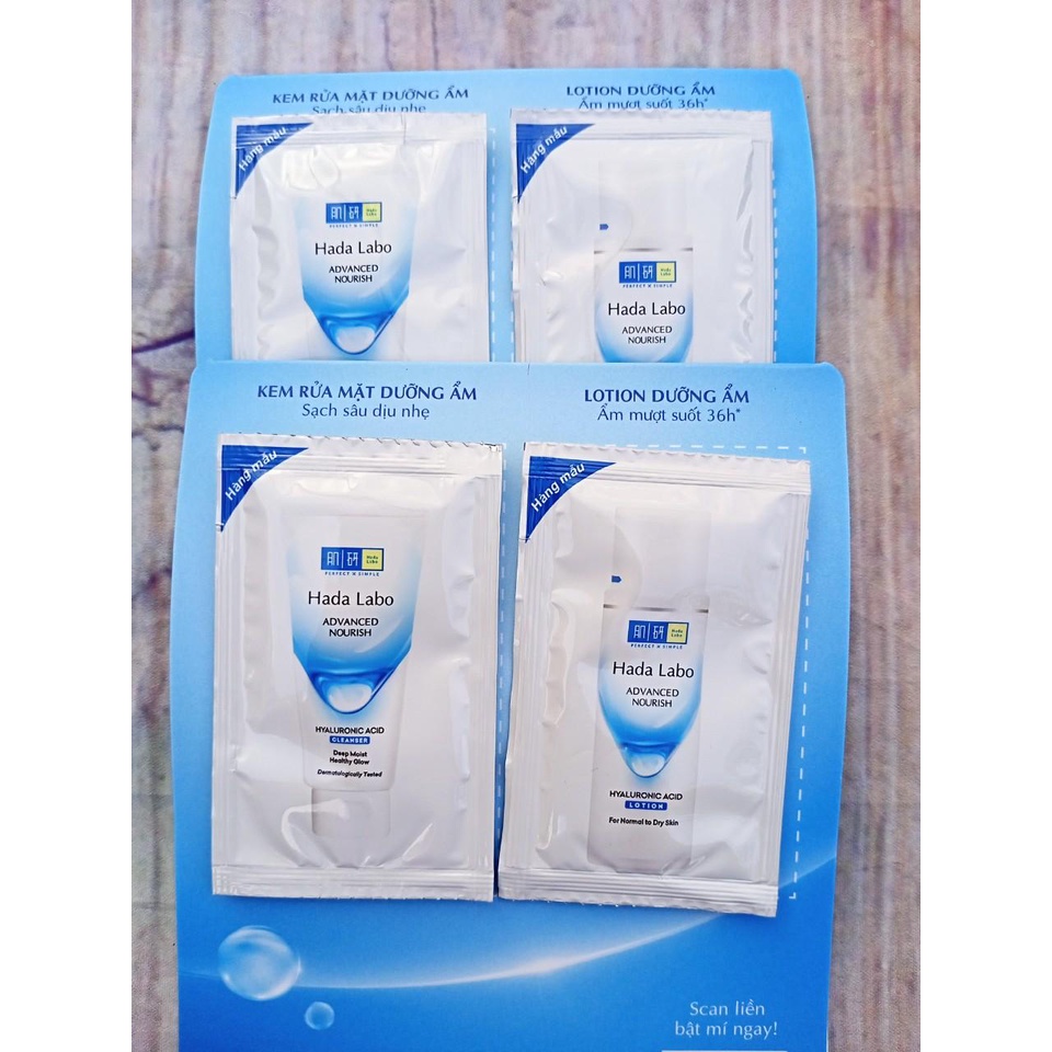 20 gói Kem rửa mặt dưỡng ẩm Hada labo (Mẫu thử gói mini 3g)
