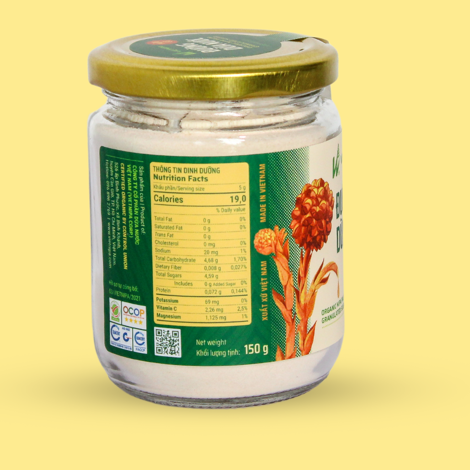 Đường Mật Dừa Nước Hữu Cơ VIETNIPA - Hũ 100g