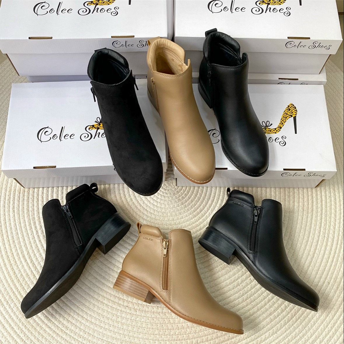 Boot nữ cổ thấp Colee gót cao 3cm