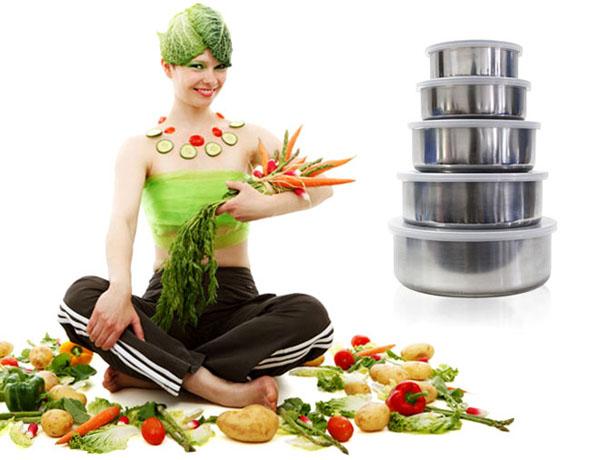 Bộ bát Bộ 5 thố inox cao cấp có nắp đậy