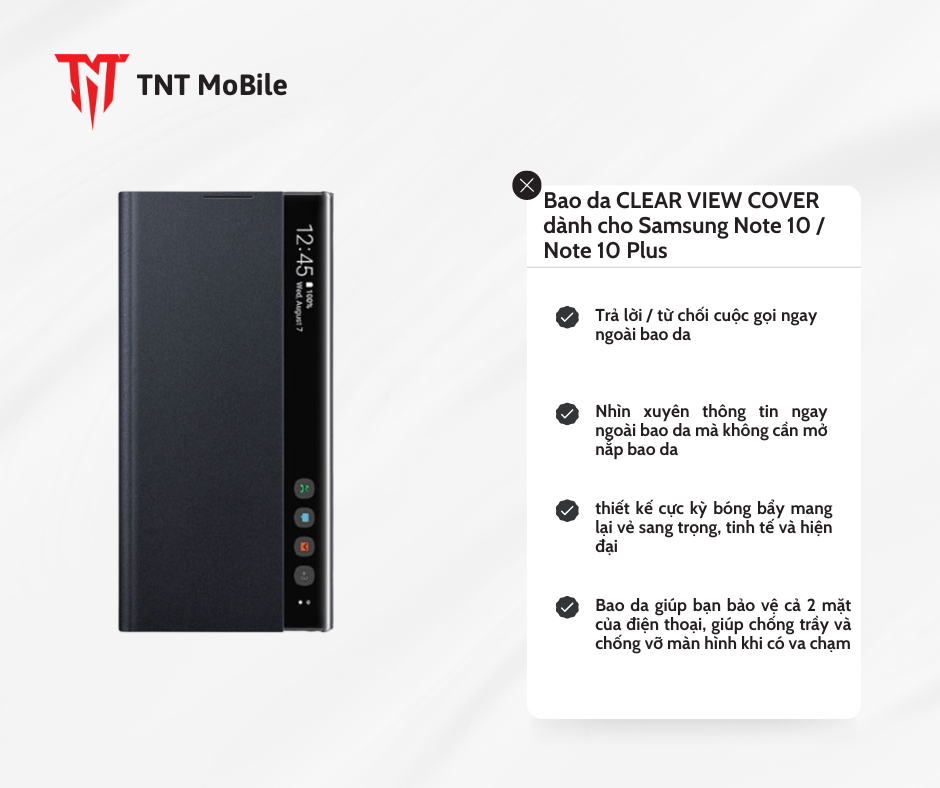 Bao da Clear View cho Samsung Galaxy note 10 / Note 10 plus