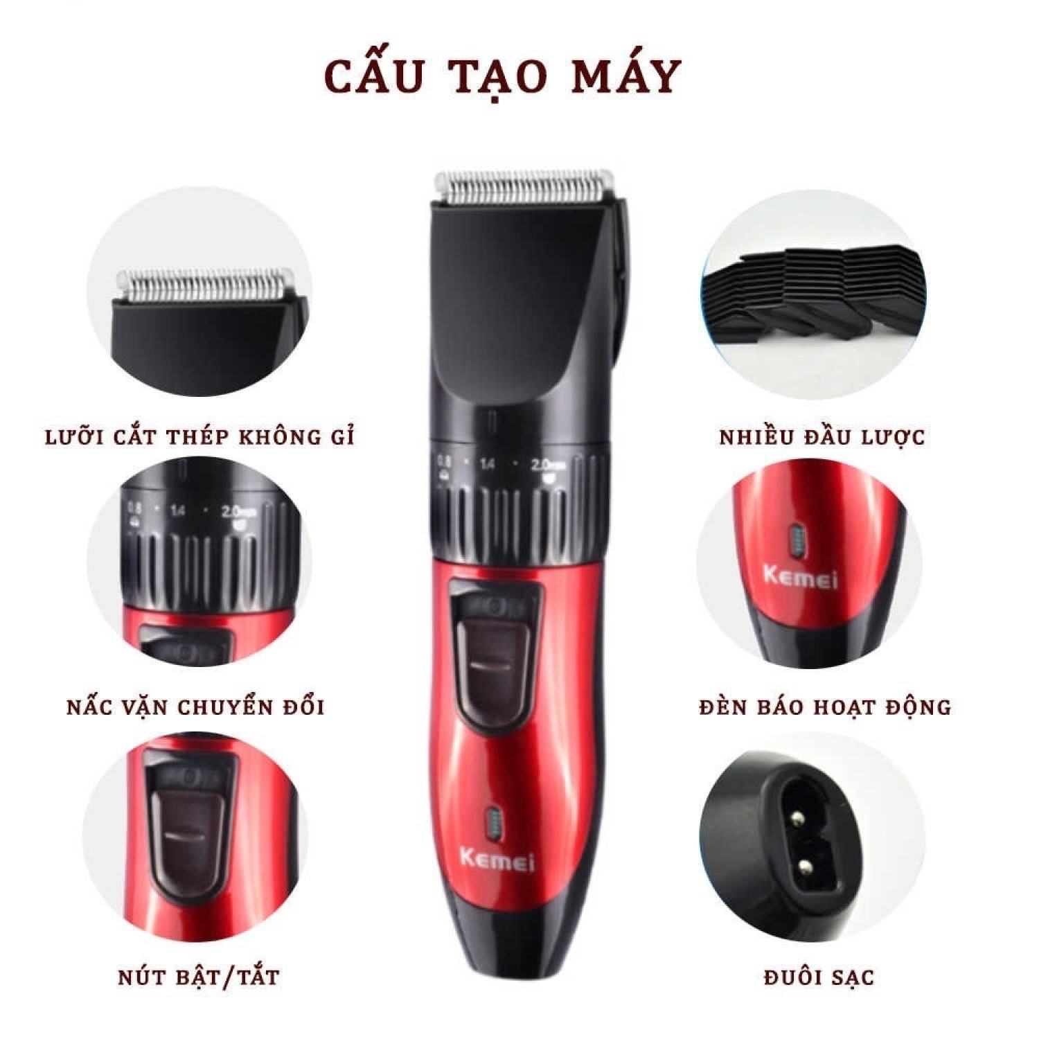 Tông Đơ Cắt Tóc mọi lứa tuổi KEMEI 730