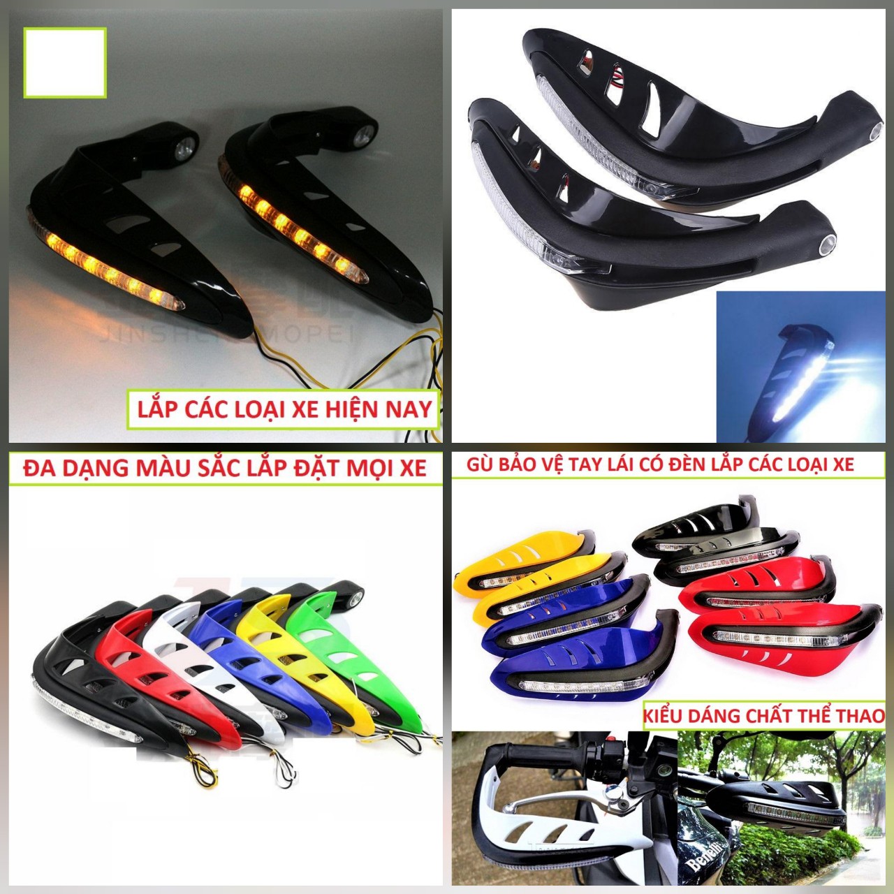 GÙ CHỐNG ĐỔ BẢO VỆ TAY THẮNG CÓ ĐÈN CỰC THỂ THAO , GÙ CHỐNG ĐỔ XE MÁY , GÙ TAY LÁI XE MÁY , ĐỒ CHƠI PHỤ KIỆN XE MÁY , ĐỒ TRANG TRÍ XE MÁY