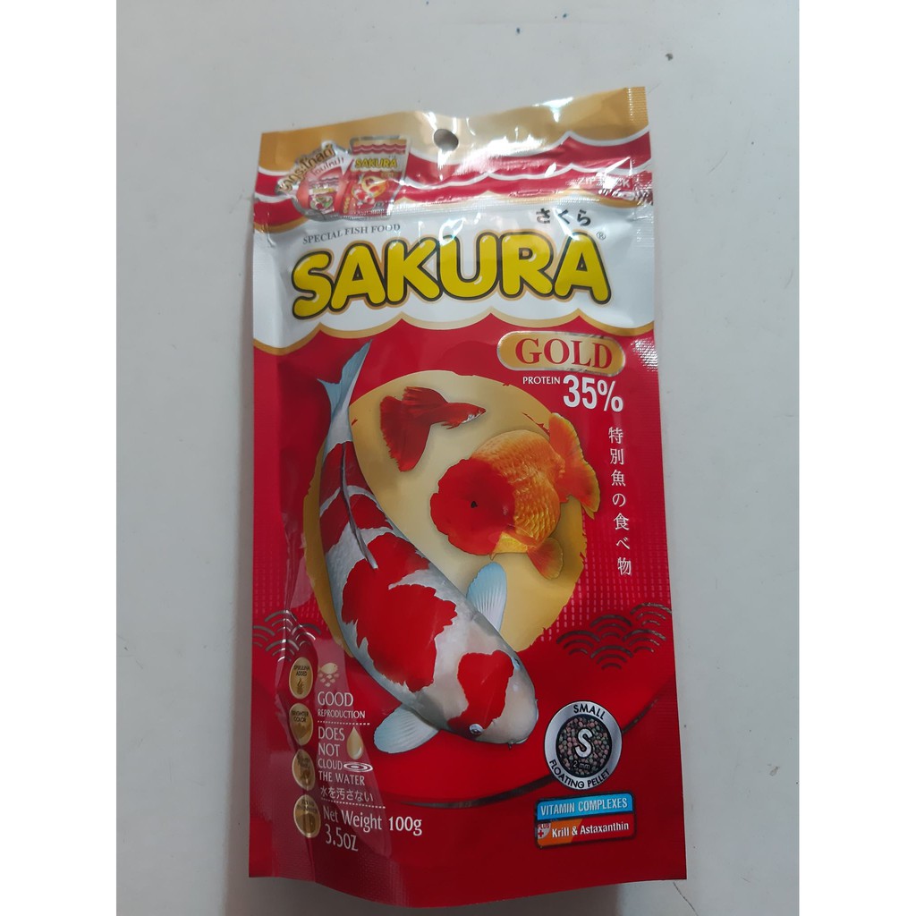 Thức Ăn Cá Dạng Hạt Nhỏ Sakura Gold 35% 50g