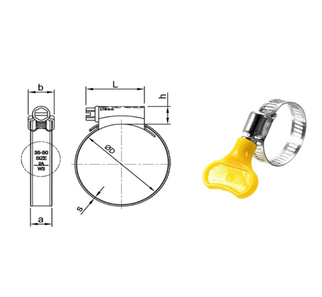 đai siết ioga , cổ dê , ốc siết