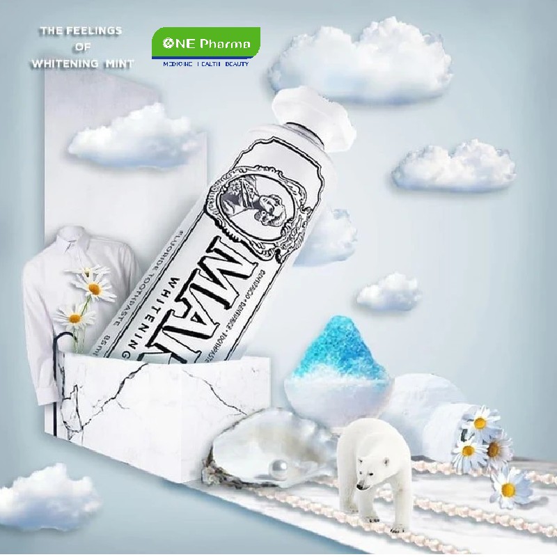 Kem Đánh Răng Marvis Màu Bạc Làm Trắng Răng Whitening Mint Toothpaste 85ml
