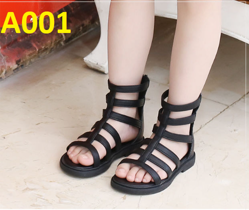 Giày chiến binh đen cho bé gái A001