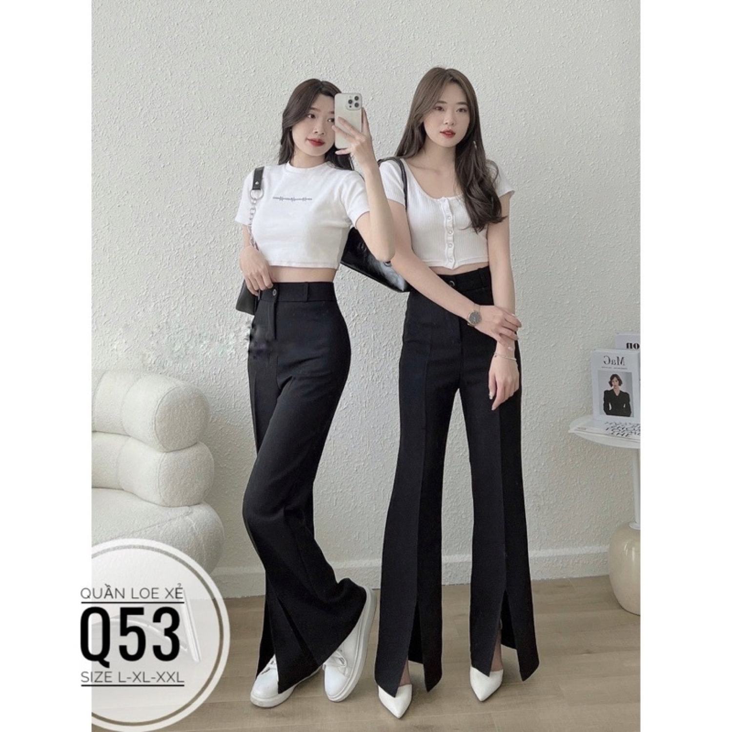 (60-90kg) MINSTORE Bigsize Quần loe xẻ Q53