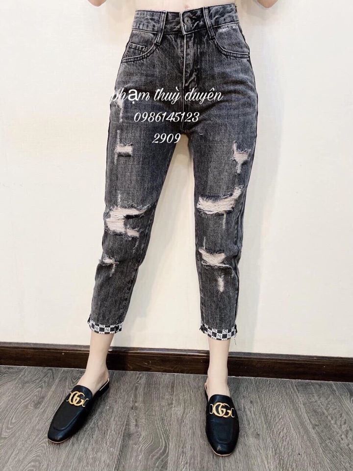 (ẢNH THẬT) QUẦN BAGY BÒ RÁCH MÀU XÁM KHÓI HÀNG SUẤT. HÀNG SIÊU RẺ SIÊU ĐẸP SIÊU XINH. BAO CHUẨN BAO SỊN. HÀNG SẴN SLL