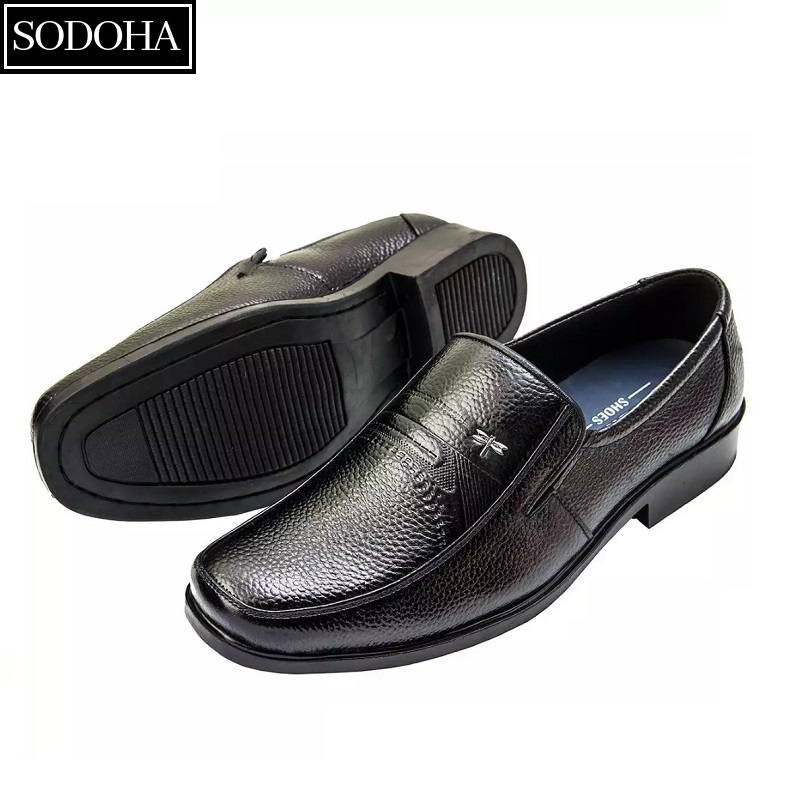 BÁO GIÁ GIÀY TÂY ZIOZIA | Shopee Lazada Sendo Tiki mới nhất 56 Giày Tây Da Bò Cao Cấp SODOHA SDH9339B Màu Đen