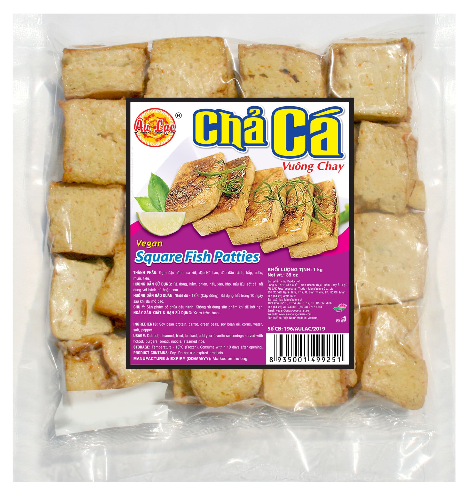 Chả Cá Vuông Chay Âu Lạc 200g/1kg