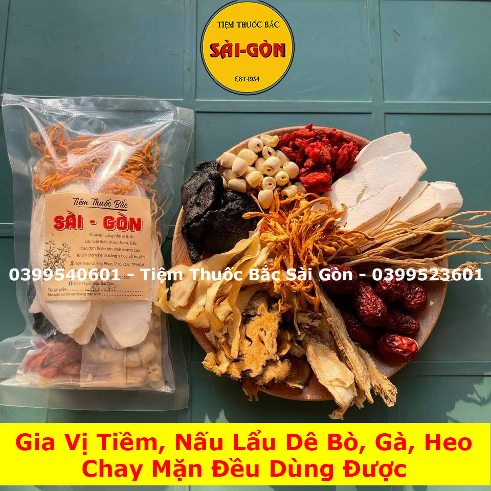 Thang Hầm Tiềm Nấu Lẩu Set Đặc Biệt 11 món - Chay Mặn Đều Dùng Được (Bồ khí huyết tăng sức đề kháng)