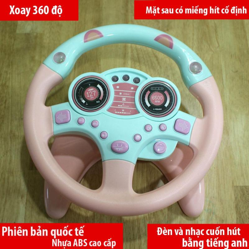 [HCM]Vô lăng tập lái Vô lăng đồ chơi cho bé phiên bản quốc tế bằng nhựa ABS an toàn và hệ thống đèn nhạc tiếng anh sôi động HKTOYS