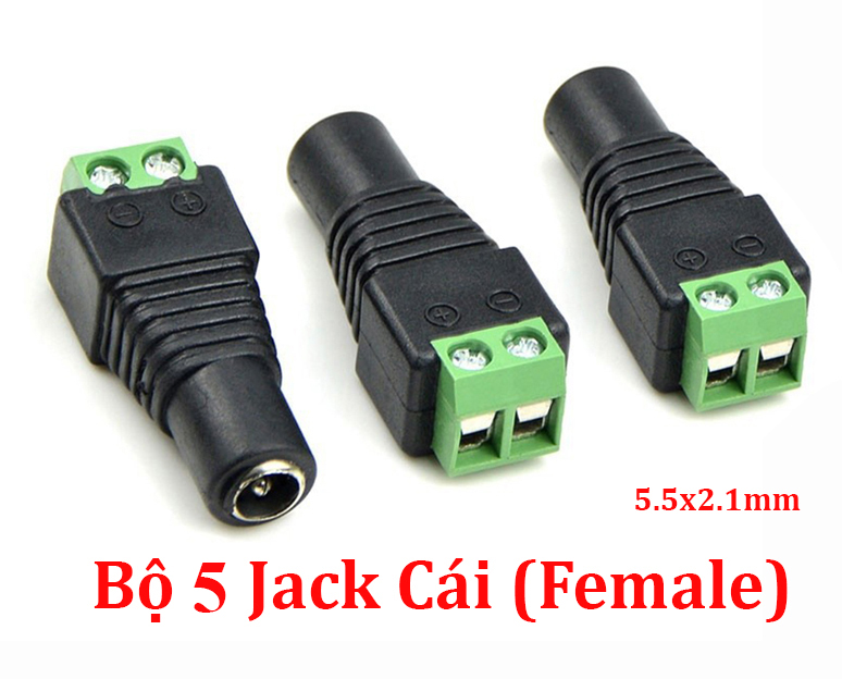 combo 5/10/50- Jack DC 5.5x2.1mm đầu vào cổng Domino (Jack Đực / Cái)