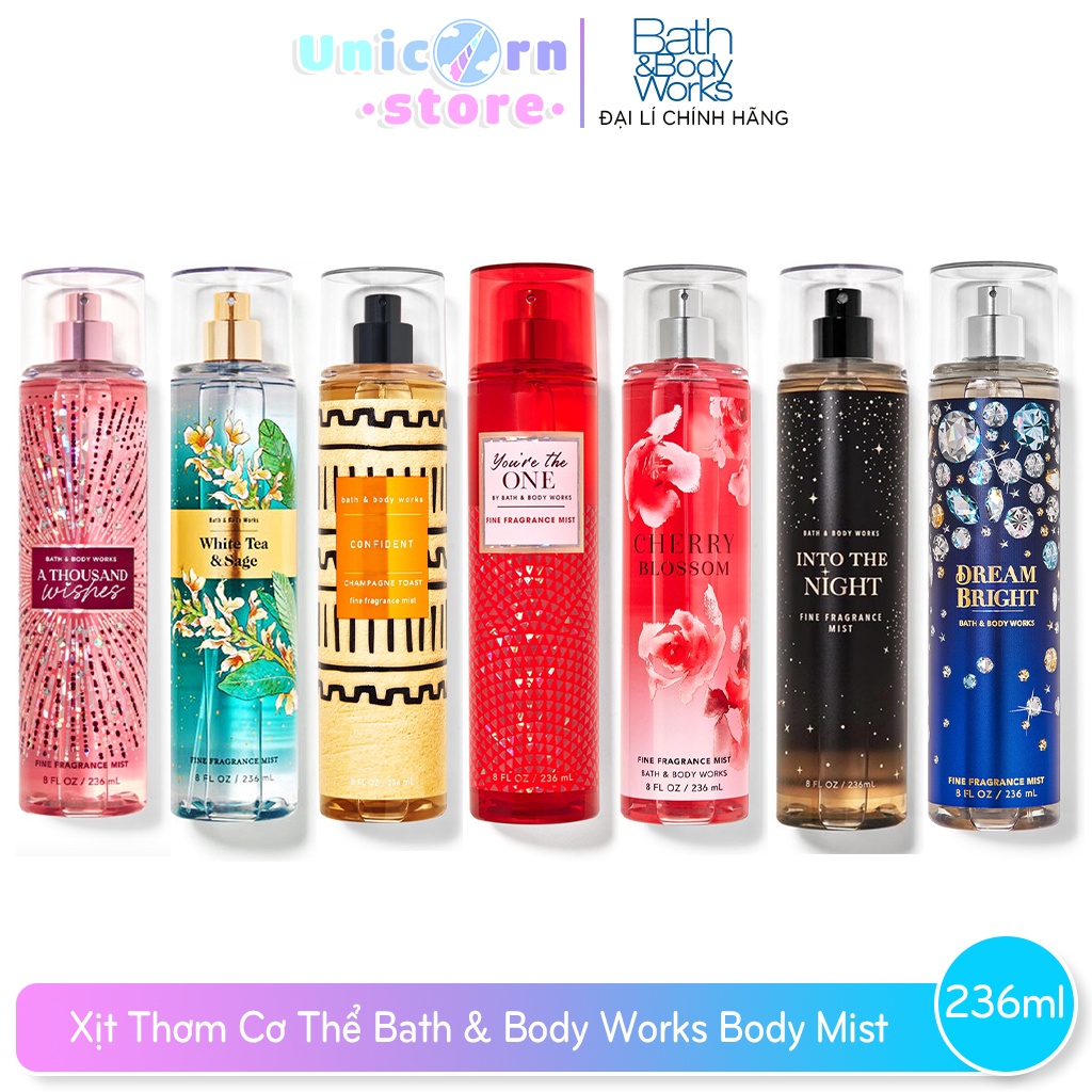 [Bản Mỹ] Xịt Thơm Cơ Thể Bath & Body Works Body Mist 236ml