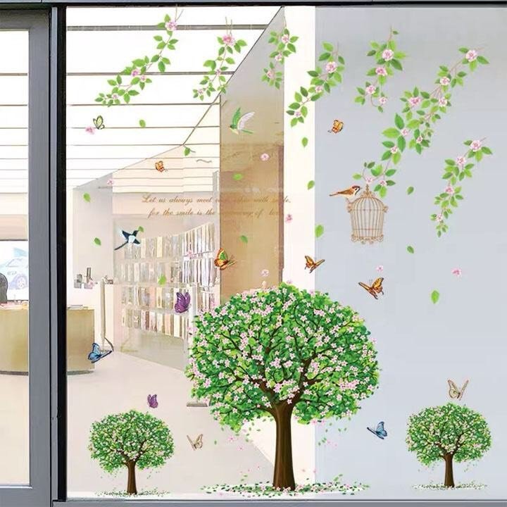 Decal dán tường COMBO HOA LÁ  - Decal siêu rẻ - có sẵn keo dán