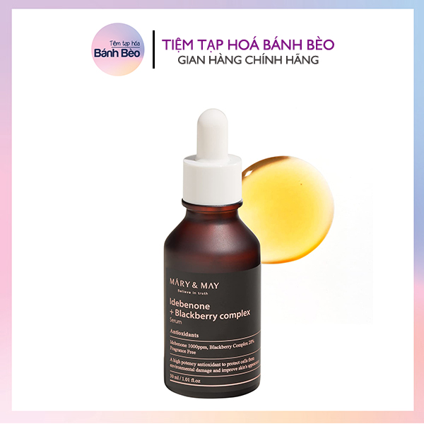 Tinh chất Coenzyme Q10 đậm đặc làm sáng da và ngăn ngừa lão hoá Mary&May Idebenone + Blackberry Complex Serum 30ml