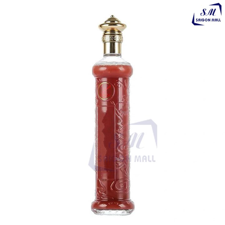 [HCM]Bình đựng rượu 500ml bình lớn bình thủy tinh ngâm nhân sâm 500ml hoa văn rồng 2 bên (BR19) Chai thủy tinh dáng trụ hoa văn rồng 500ml.bình sang trọng dùng làm quà biếu tặng