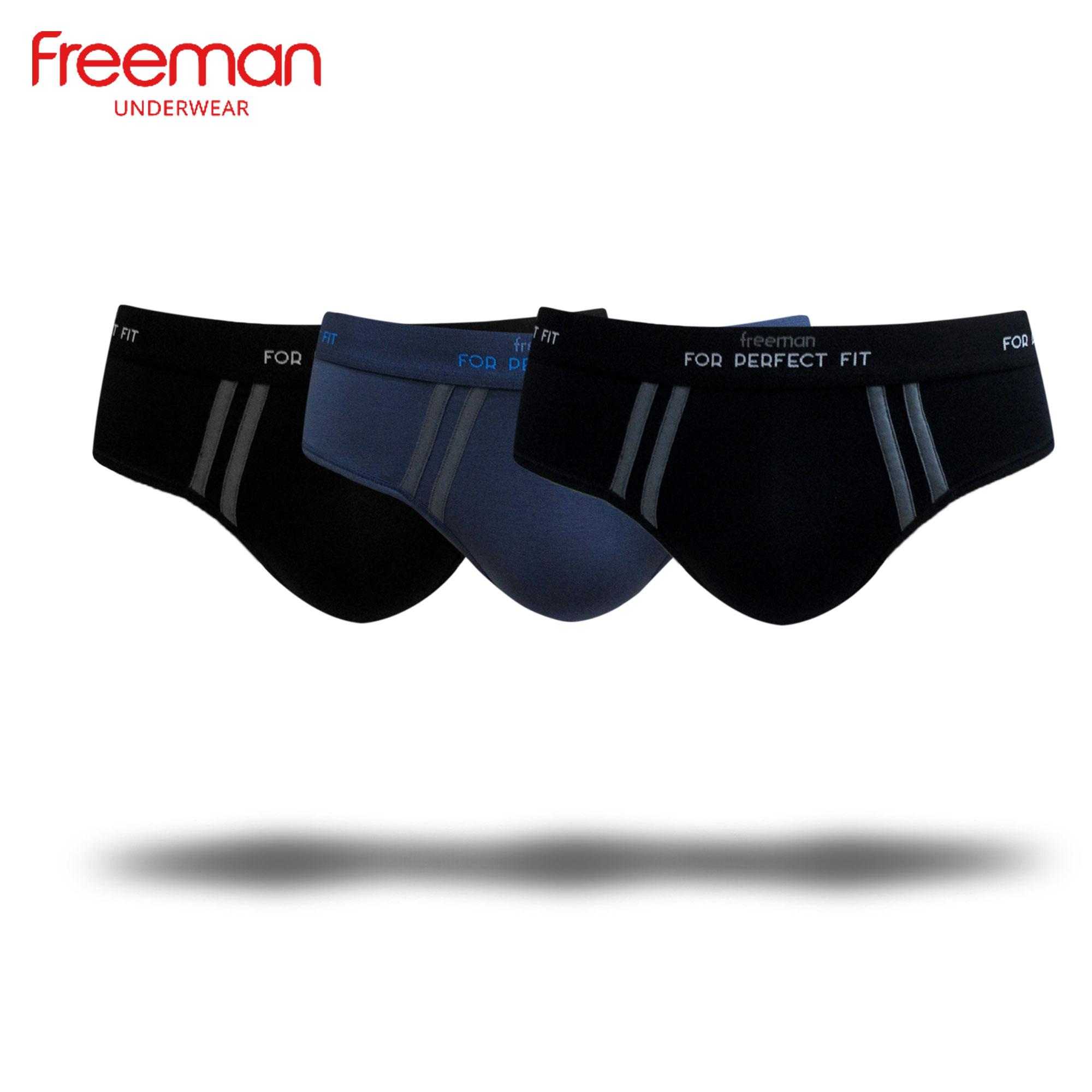 (MÀU ĐEN )Quần lót nam Freeman cao cấp [Combo 3] - Chất liệu Modal BC637