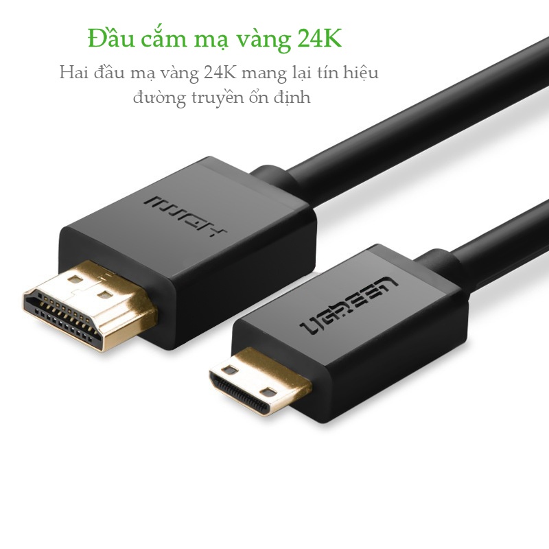 Cáp mini hdmi to hdmi 1m ugreen 10195 - ugreen 10195