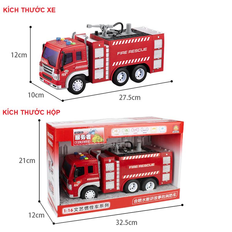 Xe ô tô cứu hỏa phun được nước đồ chơi trẻ em