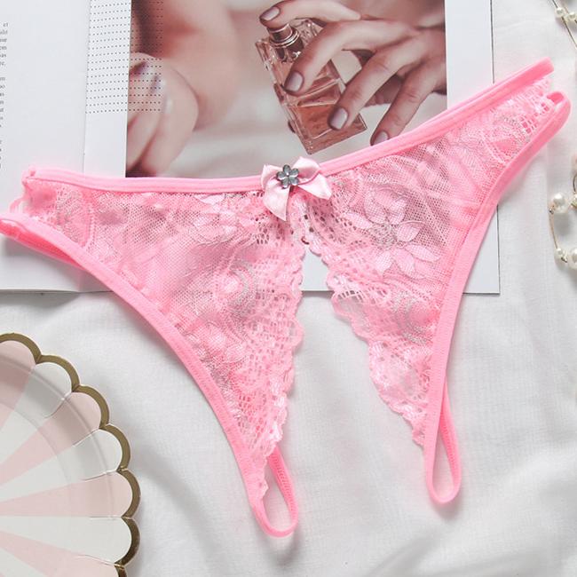 quần lót lọt khe đính nơ (Màu hồng)