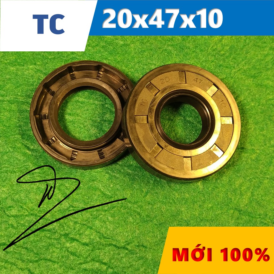 Phớt dầu TC 20x47x10   (Chắn dầu / lò xo / Phớt ben / Oil seal TC 20*47*10)