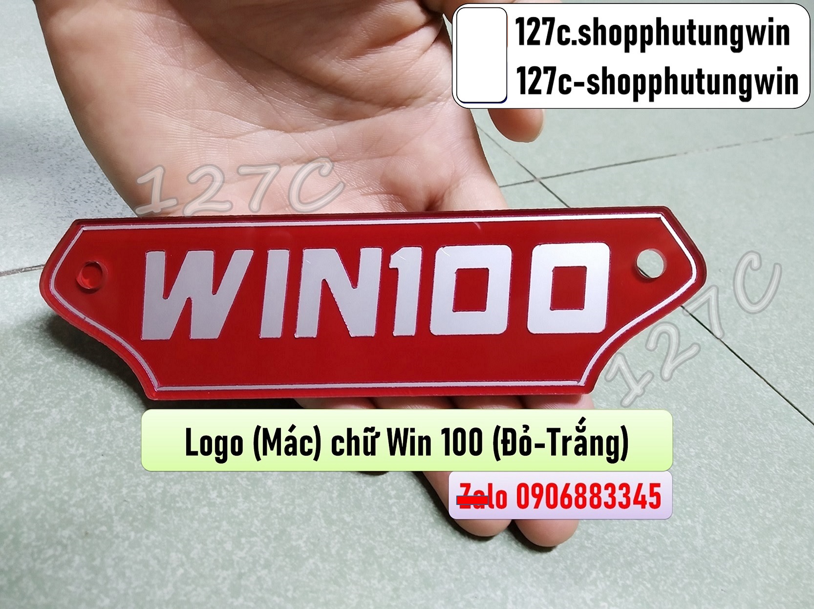 [HCM] Logo (Mác) chữ Win 100 (Đen-Trắng/ Đỏ-Trắng)