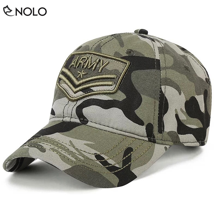 Nón kết nón lưỡi trai army rằn ri chất liệu vải cotton dày dặn thời trang