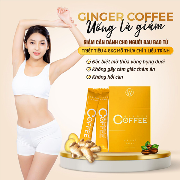Cà Phê Gừng Giảm Cân Ginger Coffee LHV (Hộp 20 gói)