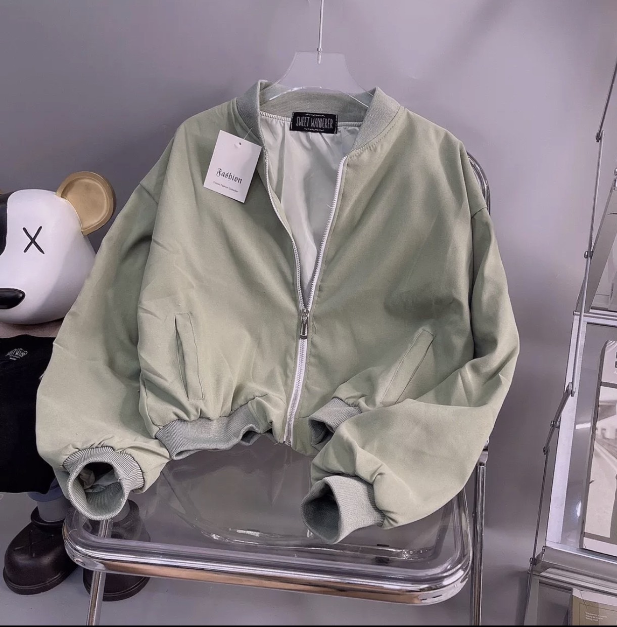 [HCM]áo khoác da lộn bomber mẫu mới