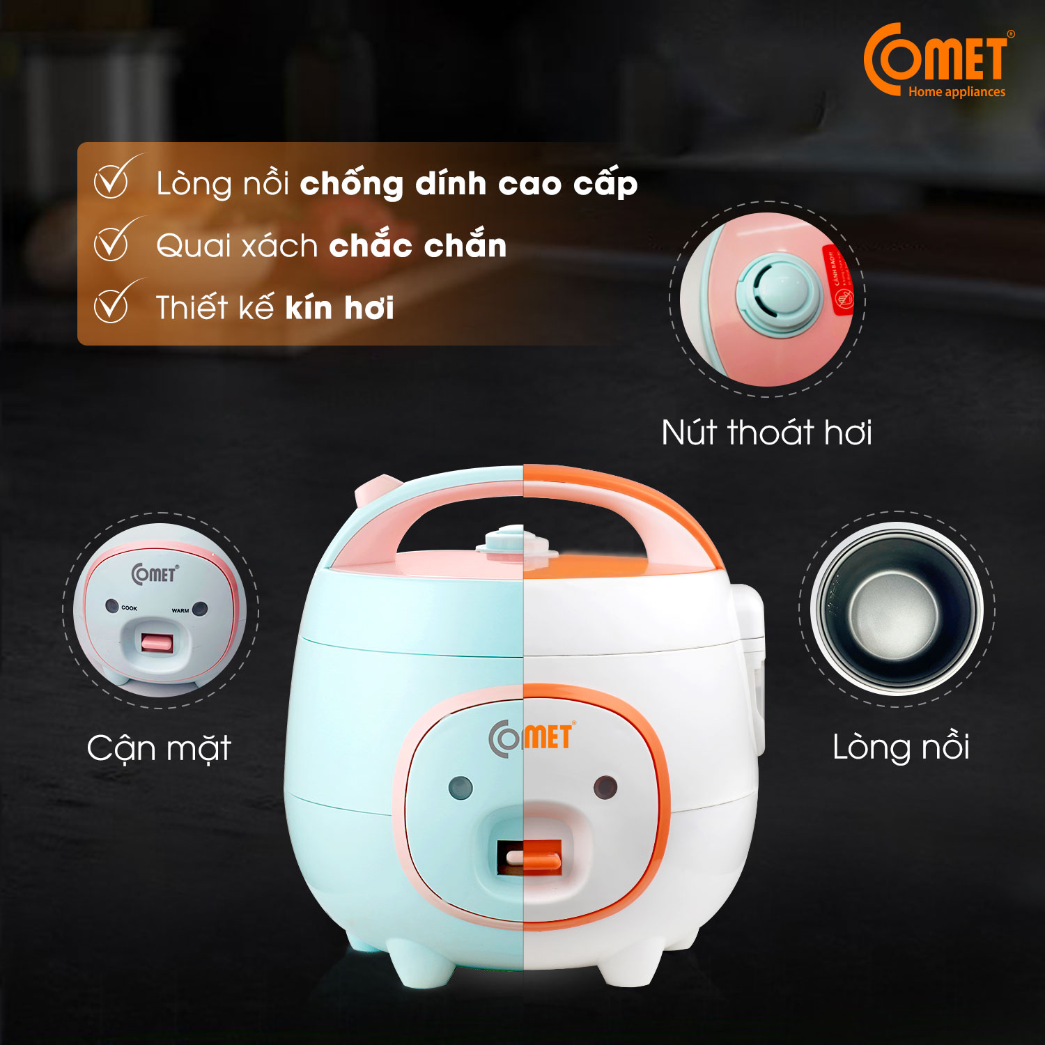 Nồi cơm điện Mini Comet - CM8006
